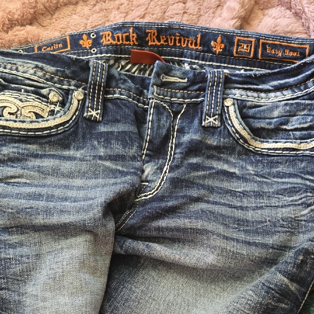 Rock Revival Boot Cut Jeans with Embroidered Pockets - Picture 2 of 2